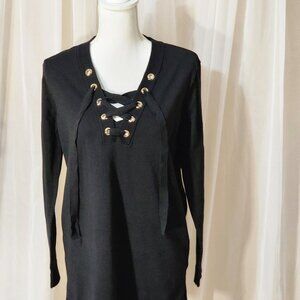 NWT- Black Lace Up Tunic